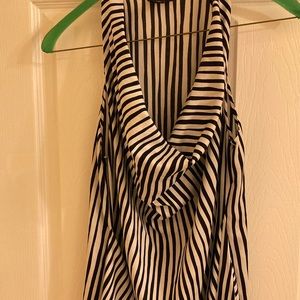 Classy Ann Taylor black and white striped top